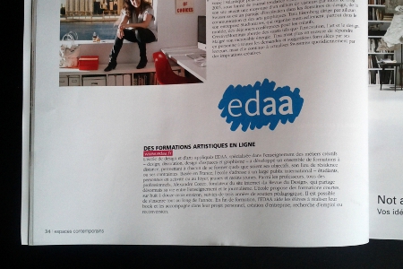 Ecole EDAA dans le magazine Espaces Contemporains